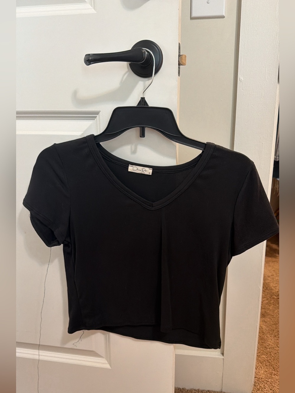 Cropped short sleeve top